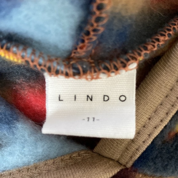 Lindo Fleece Aztec Print Vest Pullover Hooded Western Boho Design Size 11 - Picture 9 of 12